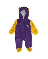Outerstuff Baby Boys and Girls Purple Minnesota Vikings Stay Napping Fleece Bunting Full-Zip Sleeper