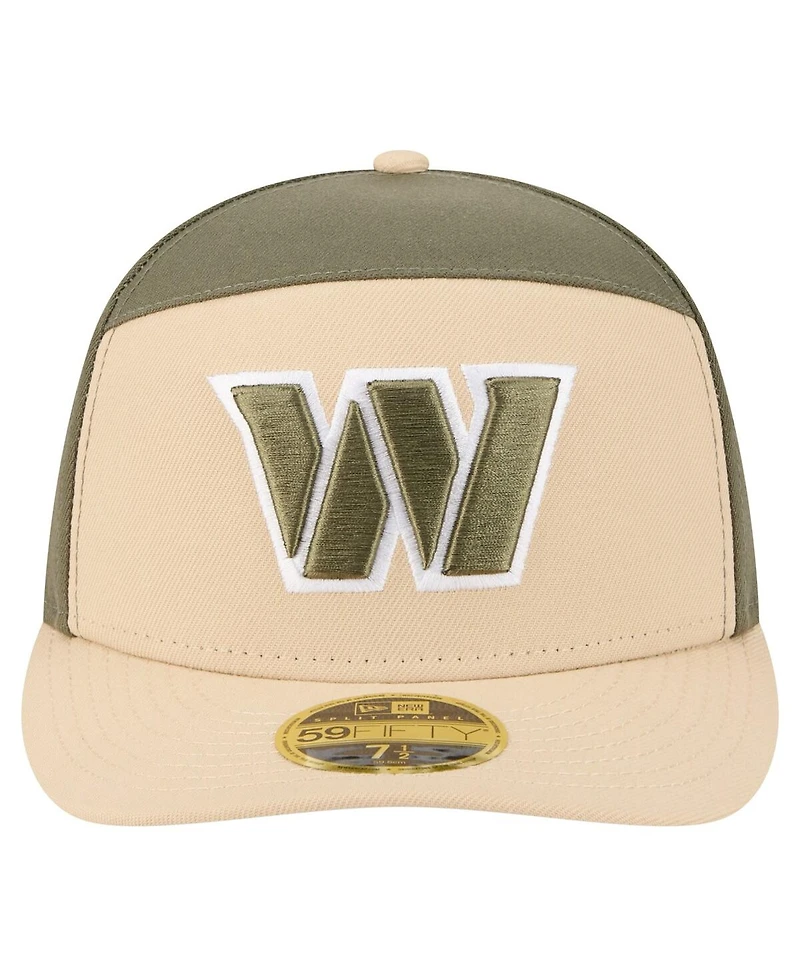 New Era Men's Light Beige/Olive Washington Commanders Two-Tone Color Pack Split Panel 59FIFTY Fitted Hat