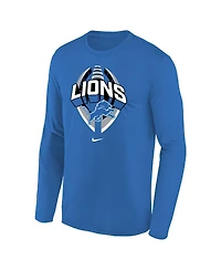 Nike Big Boys and Girls Blue Detroit Lions Primetime Legend Icon Long Sleeve Performance T-Shirt