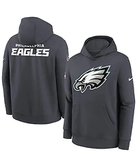 Nike Big Boys and Girls Charcoal Philadelphia Eagles Sideline Club Fleece Hoodie