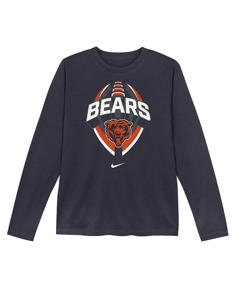 Nike Toddler Navy Chicago Bears Primetime Legend Icon Long Sleeve Performance T-Shirt