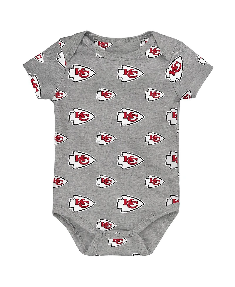 Outerstuff Newborn 3-Pack Kansas City Chiefs Little Tike Bodysuit Set