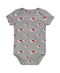Outerstuff Newborn 3-Pack Kansas City Chiefs Little Tike Bodysuit Set