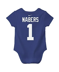 Nike Baby Boys and Girls Malik Nabers Royal New York Giants Player Name Number Bodysuit