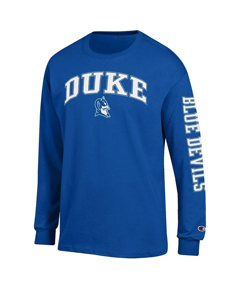 Champion Men's Royal Duke Blue Devils Arch Over Logo 2-Hit Long Sleeve T-Shirt