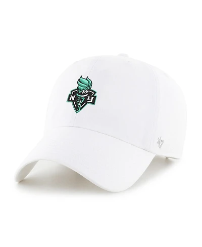 '47 Brand Men's White New York Liberty Core Logo Clean Up Adjustable Hat