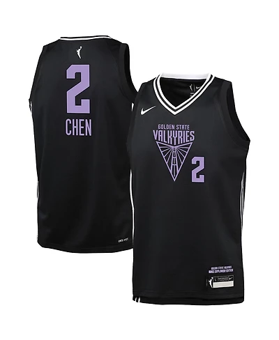 Nike Big Boys and Girls Kaitlyn Chen Eclipse Black Golden State Valkyries Explorer Edition Victory Player Jersey