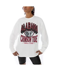 Gameday Couture Women's White Alabama Crimson Tide Midweight Oversized Long Sleeve T-Shirt
