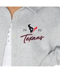 Gameday Couture Women's Ash Houston Texans Full-Button Long Sleeve Overshirt