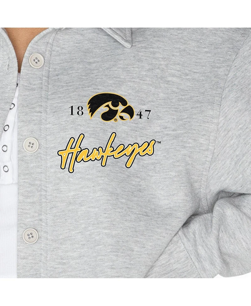 Gameday Couture Women's Ash Iowa Hawkeyes Foundation Full-Button Long Sleeve Overshirt