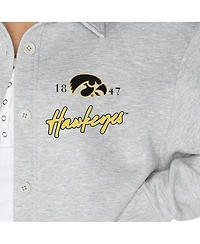 Gameday Couture Women's Ash Iowa Hawkeyes Foundation Full-Button Long Sleeve Overshirt