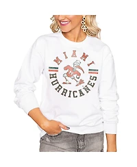 Gameday Couture Women's White Miami Hurricanes Oversized Days Perfect Crew Sweatshirt