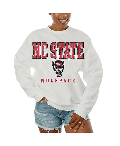 Gameday Couture Women's White Nc State Wolfpack Freestyle Fleece Pullover Sweatshirt