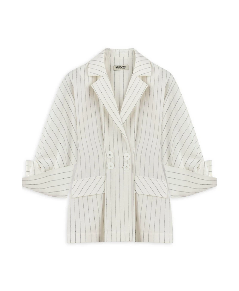 Nocturne Women's Striped Linen Jacket