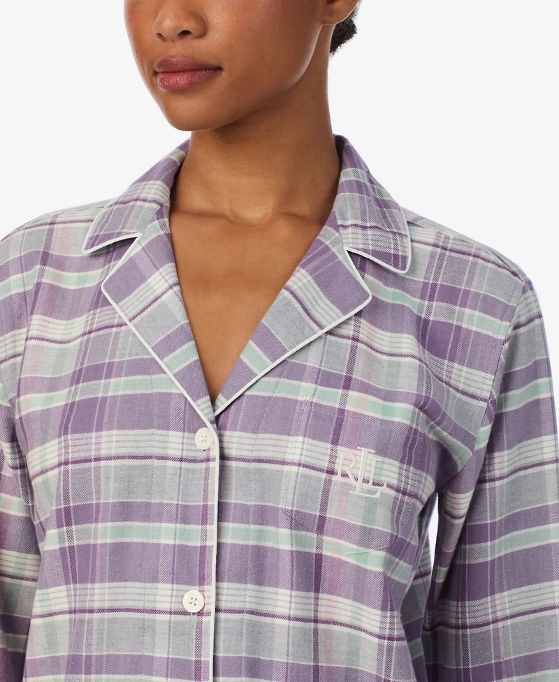 Lauren Ralph Women's 2-Piece Striped Pajama Top and Pant Set