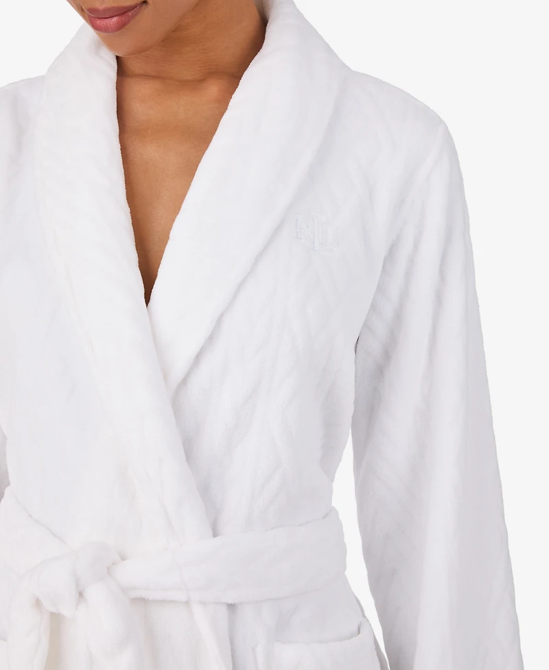 Lauren Ralph Women's Long Sleeve Shawl Collar Short Robe