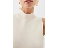 Karen Millen Pu Detailing Sleeveless Midi Dress