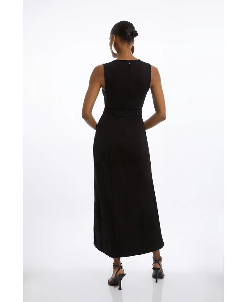Karen Millen Women's Jersey Pleated Maxi Dress
