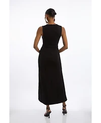 Karen Millen Women's Jersey Pleated Maxi Dress