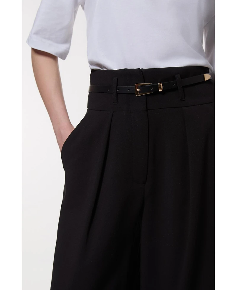Karen Millen Women's High Waist Wide Leg Pants