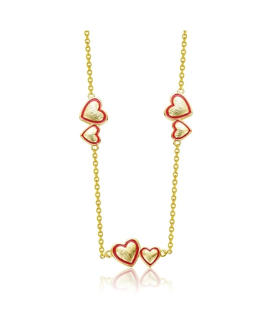 GiGiGirl 14K Gold Plated with Red Enamel Heart Necklace