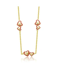 GiGiGirl 14K Gold Plated with Red Enamel Heart Necklace