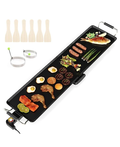Costway 35" Extra Large Electric Griddle with 4-Level Thermostat Control and Removable Drip Tray