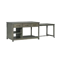 60" Extendable Kitchen Island with Power Outlets, Pull-Out Table & Drawers, Rolling Retro Cart Usb Ports-Maison Boucle