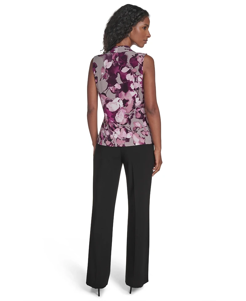 Calvin Klein Women's Sleeveless Printed V-Neck Top