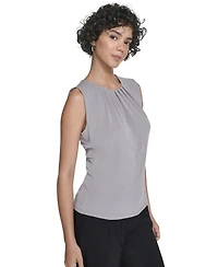Calvin Klein Women's Sleeveless Pleated Neck Top