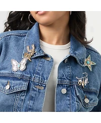 Jessica Simpson Mixed Metal Rodeo Charm Safety Pin Brooch