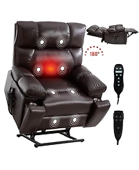 Boyel Living Massage Dual Motor Infinite Position Recliners Electric Lift Chair with Cup Holders and Power-Remote