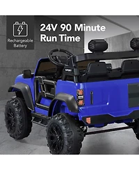 Best Choice Products Kids 24V 2-Seater Electric Ride-On Car Truck w/ Parent Control, Bluetooth, Led Lights