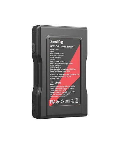 SmallRig GB99 99Wh 14.8V 6800mAh Lithium-Ion Gold Mount Battery