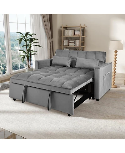 Streamdale Furniture Convertible Sofa Bed 3-in-1 Pull Out Couch (Dark Grey)