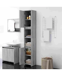 Boyel Living 72.2" Tall Modern Bathroom Cabinet with Open Shelves & 2 Doors for Laundry Rooms or Washrooms