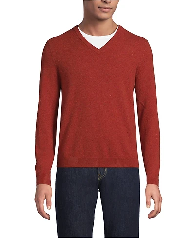 Lands' End Men's Fine Gauge Cashmere V-neck Sweater