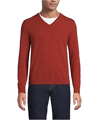 Lands' End Men's Fine Gauge Cashmere V-neck Sweater