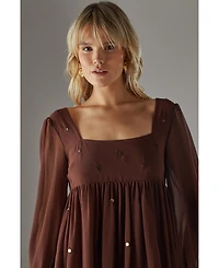 Warehouse Women's Hand Embellished Square Neck Mini Dress