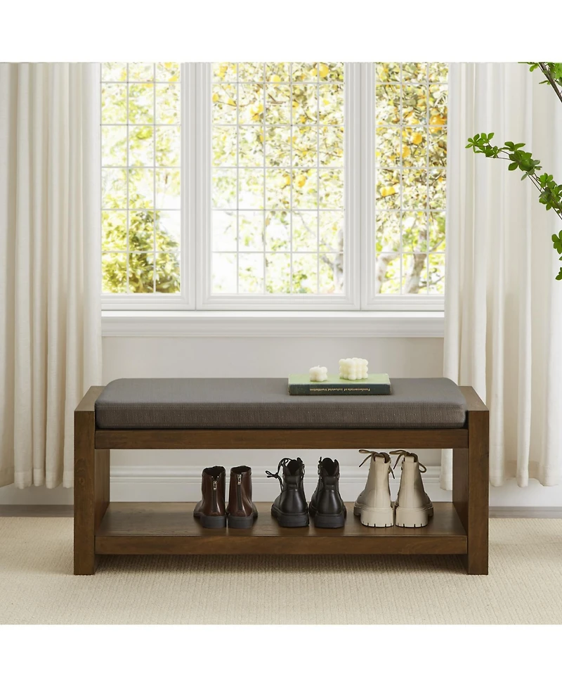 Streamdale Furniture 40" Accent Bench with Shoe Rack Granite