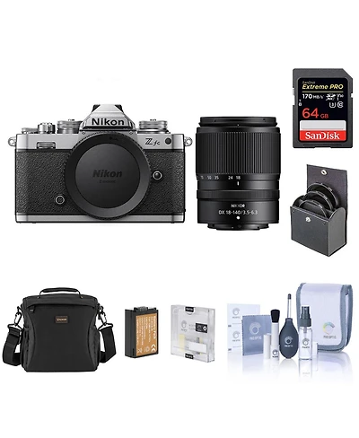 Nikon Z fc Dx-Format Mirrorless Camera with Nikkor 18-140mm f/3.5-6.3 Vr Lens, Bundle with 64GB Sd Card, Shoulder Bag, Extra Battery, Screen
