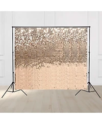Instahibit 10x7 Ft Shimmer Wall Backdrop with Stand 72 Pcs Panels Decor for Wedding Party