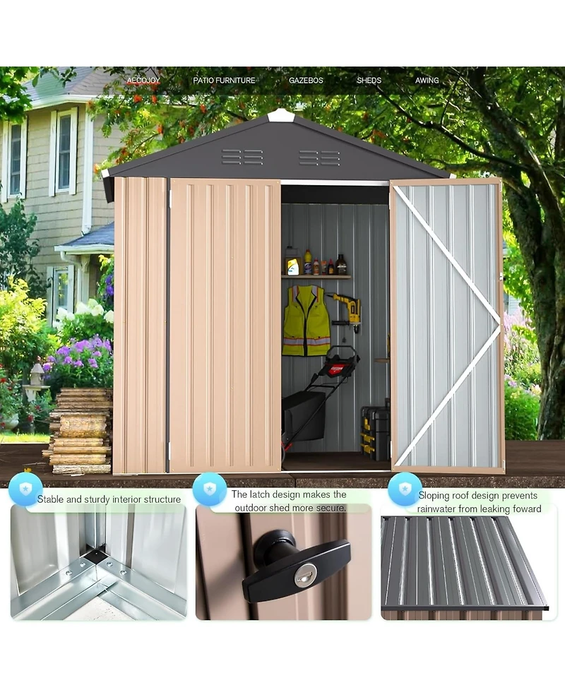 Aecojoy 7'x7' Outdoor Storage Shed