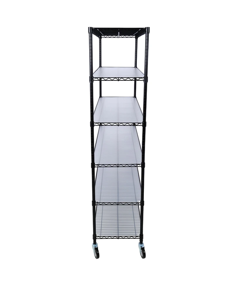 Flynama 84 Inch 6 Tier 6000LB Capacity Nsf Commercial Shelving Unit with Wheels