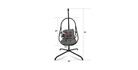 Flynama 55 Inch Swing Egg Chair with Stand Cup Holder and Removable Guardrails