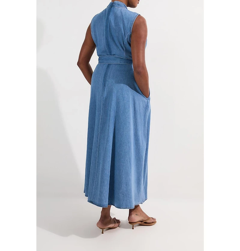 Karen Millen Belted Denim Midi Dress