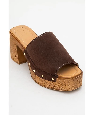 Pull Leather Platform Mules (Women)
