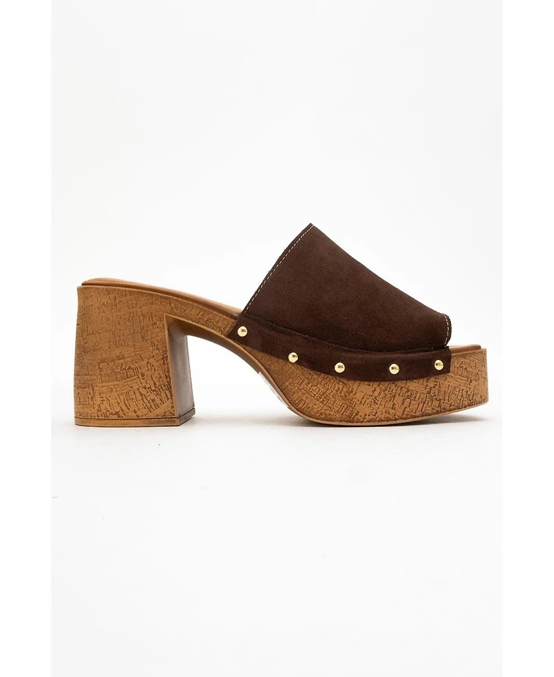 Pull Leather Platform Mules (Women)