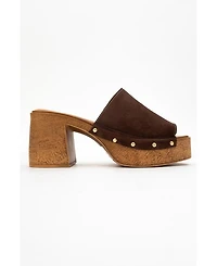 Pull Leather Platform Mules (Women)