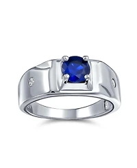 Bling Jewelry 1CTW Royal Blue Cz Solitaire Ring – Sterling Silver Statement Band